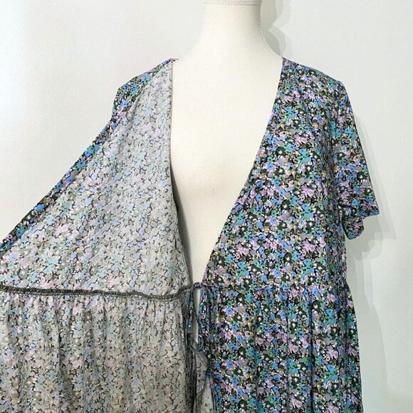 NWT FRANK AND OAK THE PRINTED LOOSE DRESS IN LILAC BLUE COLORS - XS - Picture 8 of 12